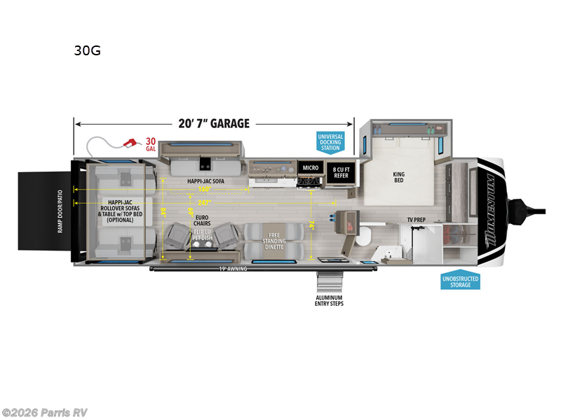 2024 Grand Design Momentum G-Class 30G - Used Toy Hauler For Sale by Parris RV in Murray, Utah features Slideout