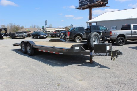 RENTAL UNIT. $95 PER DAY OR $380 PER WEEK. DIAMOND C 22  X 102  EXTRA WIDE EQUIPMENT TRAILER, 2-7K AXLES WITH A PAYLOAD CAPACITY OF 10,660LBS. 2-5/16  BALL COUPLER. 2  DOVETAIL WITH REAR SLIDE-IN RAMPS. WINCH PLATE WITH RECEIVER TUBE FOR MOUNTING A WINCH. RENTALS ARE ROUND TRIP ONLY AND REQUIRE A $100 REFUNDABLE DEPOSIT.