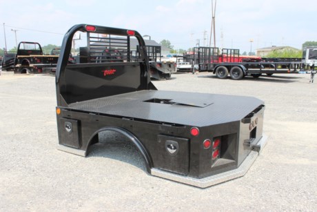 CADET LAREDO STEEL SKIRTED 2 BOX FLATBED FOR TRUCK FOR SALE, 84&amp;quot; X 84&amp;quot;, 38&amp;quot; FRAME WIDTH, 41&amp;quot; CAB TO AXLE, THIS BED FITS SINGLE WHEEL SHORT BED TRUCK (FORD), 40&amp;quot; ROLLED TUBE HEADACHE RACK WITH 2 LED TAIL LIGHTS, 1/8&amp;quot; TREAD PLATE FLOOR, POCKETS AND RUB RAILS, REAR TAPERED CORNERS, GOOSENECK COMPARTMENT WITH 30K RATED BALL, REAR 2&amp;quot; RECEIVER HITCH, 3&amp;quot; CHANNEL CROSSMEMBERS, 4&amp;quot; CHANNEL LONG SILLS, 21&amp;quot; SMOOTH STEEL SKIRTING WITH ALUMINUM TRIMMED STEP, 2 BUILT IN TOOLBOXES AT FRONT OF BED, 7 RED AND 2 AMBER LED CLEARANCE LIGHTS, BLACK POLYURETHANE PAINT, (2) RED STOP AND TURN TAIL LIGHTS AND (2) RED STOP AND TURN WITH CYCLOPS BACKUP LIGHTS, ALL WEATHER UNDER-COATING, WEATHERPROOF WIRING HARNESS.

Type: Truck body