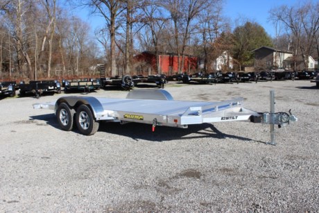2023 ALUMA 82  X 16  ALUMINUM TILT DECK TRAILER, 2-3500# RUBBER TORSION ELECTRIC BRAKE AXLES, ST205/75R15  RADIAL TIRES, ALUMINUM WHEELS, CUSHION CYLINDER W/ CONTROL VALVE, BED LOCKS FOR TRAVEL, REMOVABLE ALUMINUM FENDERS, EXTRUDED ALUMINUM FLOOR, FRONT RETAINING RAIL, A-FRAMED ALUMINUM TONGUE, 2 5/16  COUPLER, 8 STAKE POCKETS (4 PER SIDE), 4 RECESSED TIE RINGS, LED LIGHTS.