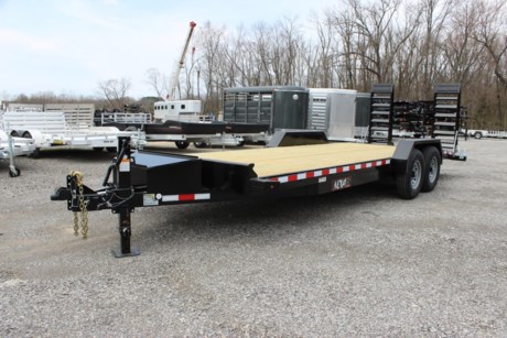 2022 MIDSOTA 22FT X 82IN FLATBED EQUIPMENT TRAILER FOR SALE, NOVA ET SERIES EQUIPPED WITH 2-7K STRAIGHT SPRING AXLES, ELECTRIC BRAKES ON ALL WHEELS, 16IN RADIAL 10 PLY TIRES, SPARE TIRE CARRIER, 82IN WIDE BED WIDTH, 36IN BEAVERTAIL, 5FT STAND-UP (SPRING-ASSISTED) RAMPS WITH KICKERS, RUB RAIL AND STAKE POCKETS, TREATED WOOD FLOOR, 25IN STANDARD BED HEIGHT, 5IN CHANNEL TONGUE, 6IN CHANNEL FRAME, 3IN CHANNEL CROSSMEMBERS ON 16IN CENTERS, FRONT A-FRAME TOOLBOX, 2-5/16IN COUPLER, 12K DROP LEG JACK, LED LIGHTS, BLACK PPG INDUSTRIAL GRADE POLY PRIMER AND PAINT.