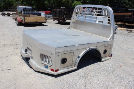 CM SK MODEL ALUMINUM UTILITY BED, SKIRTED BED WITH 4 TOOLBOXES, RUB RAIL WITH STAKE POCKETS, LIGHTED HEADACHE RACK, LED LIGHTS, SMOOTH ALUMINUM SIDES, EXTRUDED ALUMINUM FLOOR, STEEL SUB FRAME, ALUMINUM TOOLBOXES WITH T-HANDLE LATCHES, 84&amp;quot; X 84&amp;quot;, 40&amp;quot; CAB TO AXLE, 38&amp;quot; FRAME WIDTH, THIS BED FITS A SINGLE WHEEL SHORT BED TRUCK (FORD). Please check with us for exact fitment as makes vary slightly.

Type: Truck body