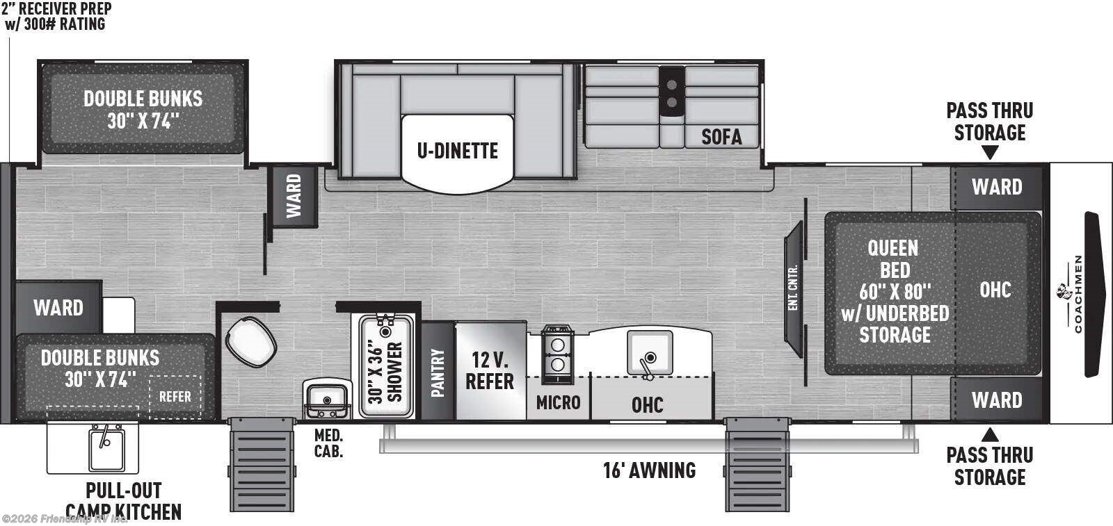 Floorplan of 2025 Coachmen Freedom Express Select 31SE