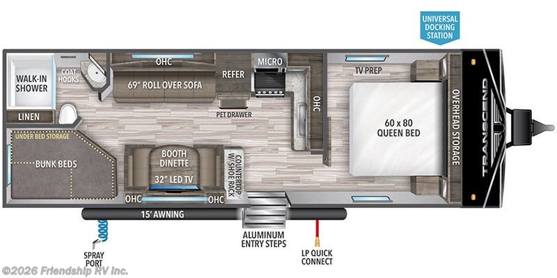 Floorplan of 2024 Grand Design Transcend Xplor 247BH