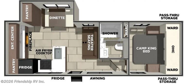 Floorplan of 2026 Prime Time Tracer 248RE