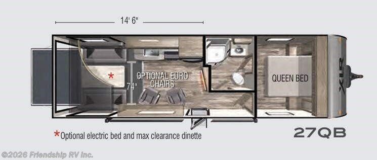 Floorplan of 2021 Forest River XLR Boost 27QB