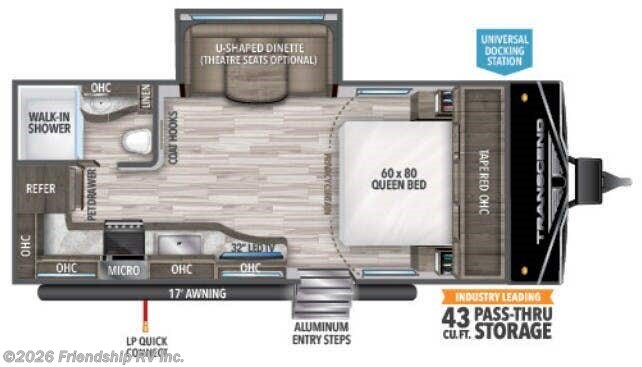 Floorplan of 2022 Grand Design Transcend Xplor 200MK