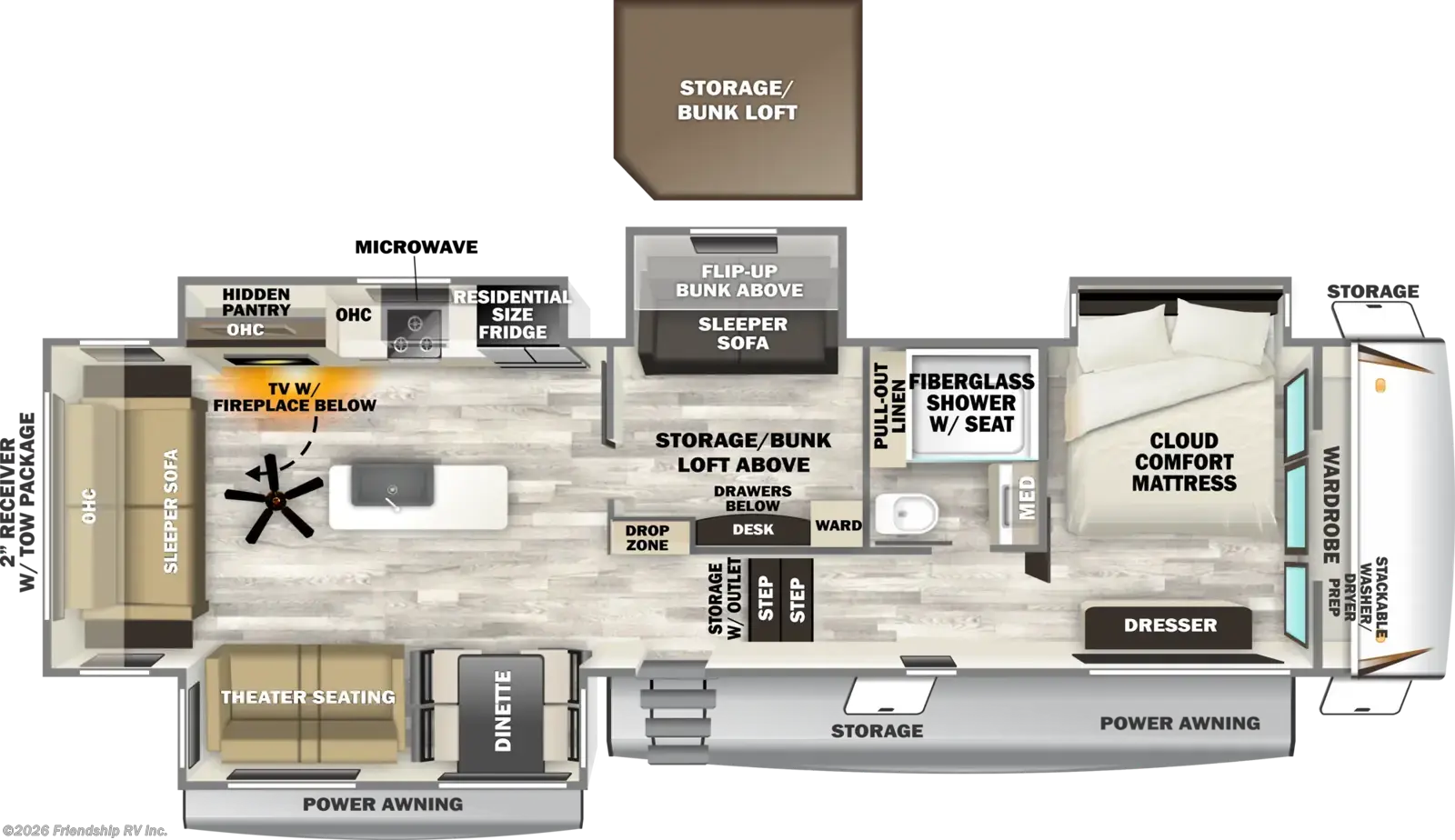 Floorplan of 2027 Forest River Sabre 36FLX