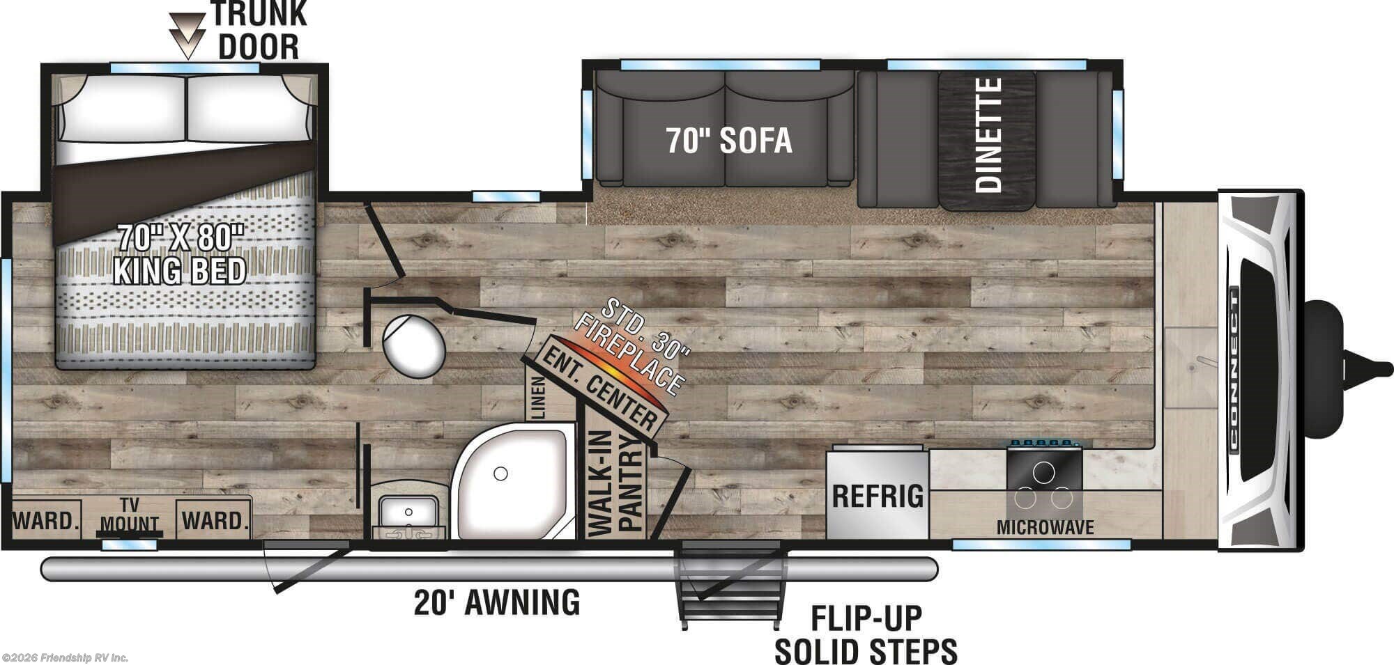 Floorplan of 2021 K-Z Connect C272FK