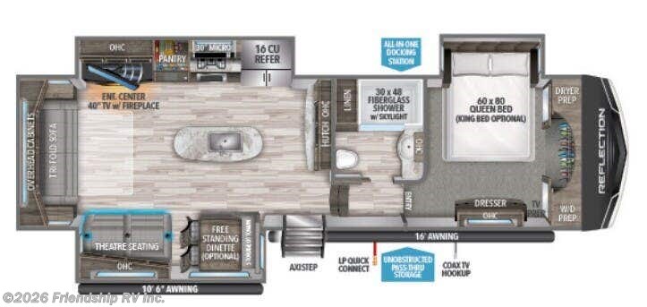 Floorplan of 2022 Grand Design Reflection 337RLS