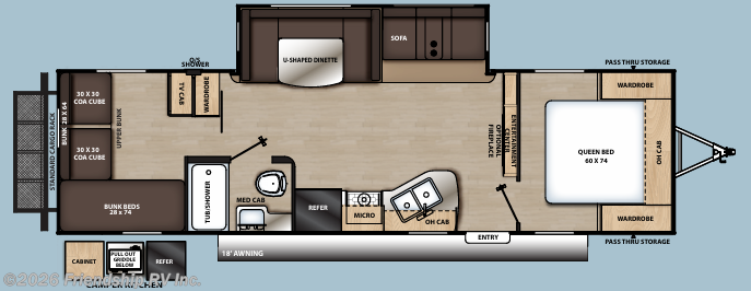 Floorplan of 2021 Coachmen Catalina Legacy Edition 293QBCK