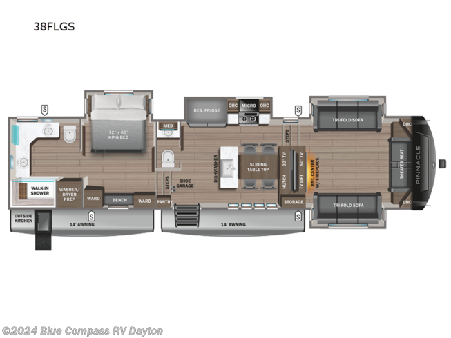 2024 Jayco Pinnacle 38FLGS - New Fifth Wheel For Sale by Blue Compass RV Dayton in New Carlisle, Ohio