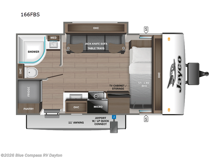 2025 Jayco Jay Feather Micro 166FBS - New Travel Trailer For Sale by Blue Compass RV Dayton in New Carlisle, Ohio features Slideout