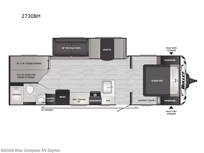 2023 Keystone Bullet Crossfire 2730BH - Used Travel Trailer For Sale by Blue Compass RV Dayton in New Carlisle, Ohio features Slideout