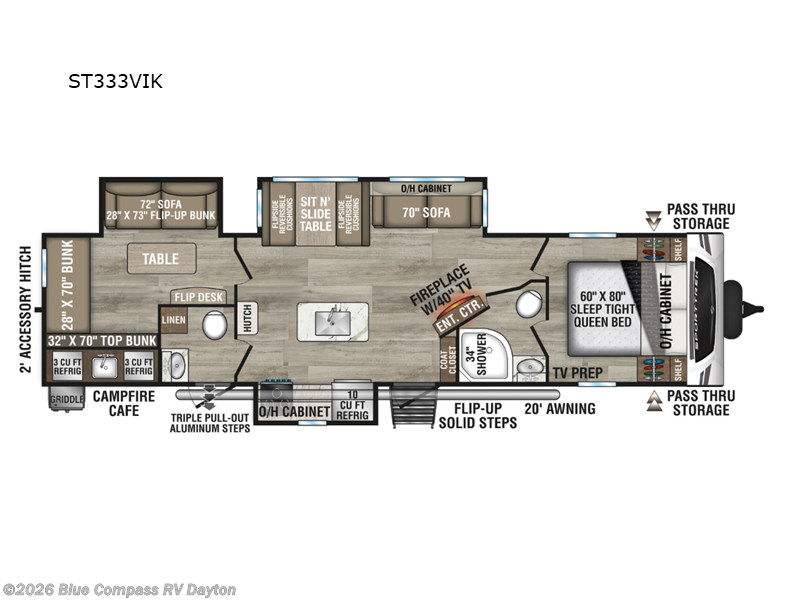 2026 Venture RV SportTrek ST333VIK - New Travel Trailer For Sale by Blue Compass RV Dayton in New Carlisle, Ohio features Slideout