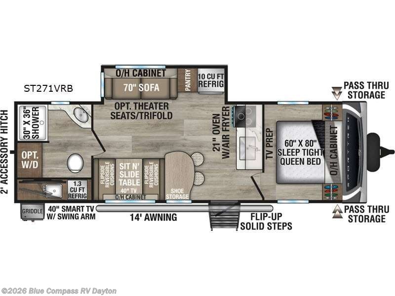 2026 Venture RV SportTrek ST271VRB - New Travel Trailer For Sale by Blue Compass RV Dayton in New Carlisle, Ohio features Slideout