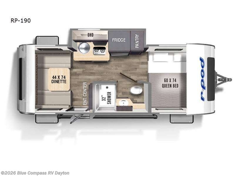 2023 Forest River R Pod RP-190 - Used Travel Trailer For Sale by Blue Compass RV Dayton in New Carlisle, Ohio features Slideout