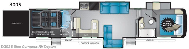 2019 Heartland Cyclone 4005 - Used Toy Hauler For Sale by Blue Compass RV Dayton in New Carlisle, Ohio features Slideout
