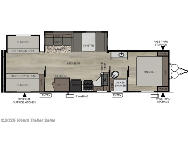 02421 2020 East To West Della Terra 312bh Stone Travel Trailer