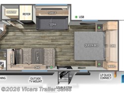 2023 Forest River Cherokee Grey Wolf 22CEBL floorplan image 2024 Forest River Cherokee Grey Wolf 22CEBL - New Travel Trailer for sale by Vicars Trailer Sales in Taylor, Michigan
