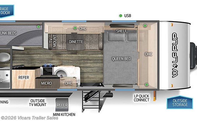 2026 Forest River Cherokee Wolf Pup 16BHSW Floorplan
