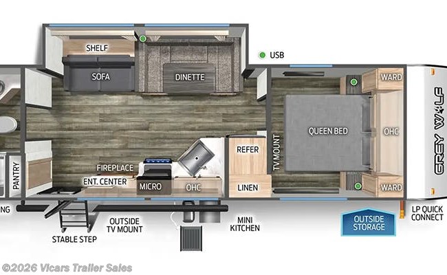 2024 Forest River Cherokee Grey Wolf 26LK Floorplan