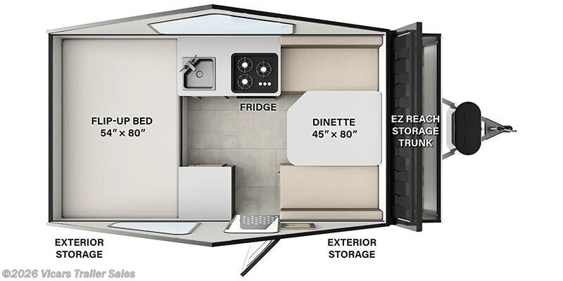 Floorplan of 2025 Forest River Rockwood Hard Side A122S
