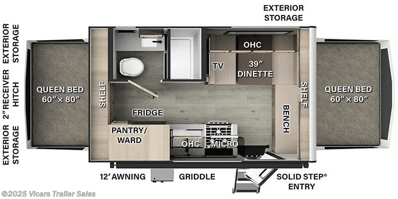 2025 Forest River Rockwood Roo 17E Floorplan