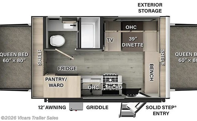 2025 Forest River Rockwood Roo 17E Floorplan