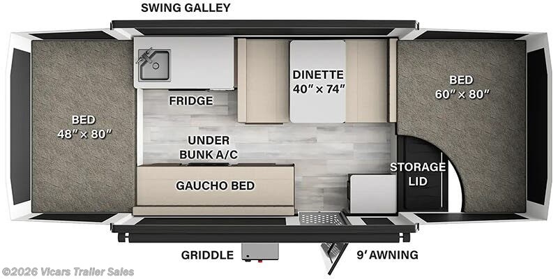Floorplan of 2025 Forest River Rockwood Freedom 1940FT