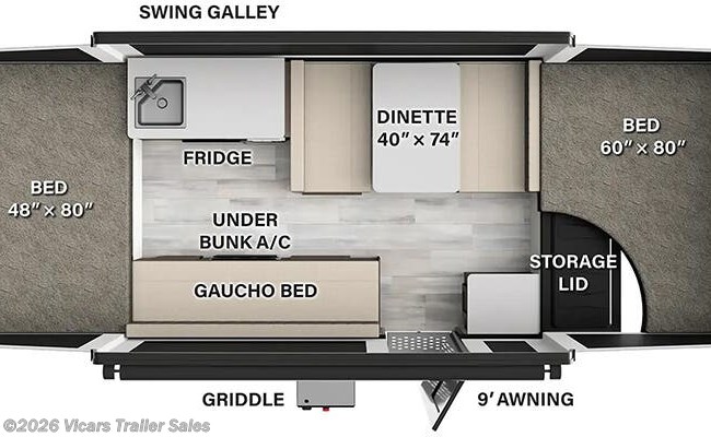 2025 Forest River Rockwood Freedom 1940FT Floorplan