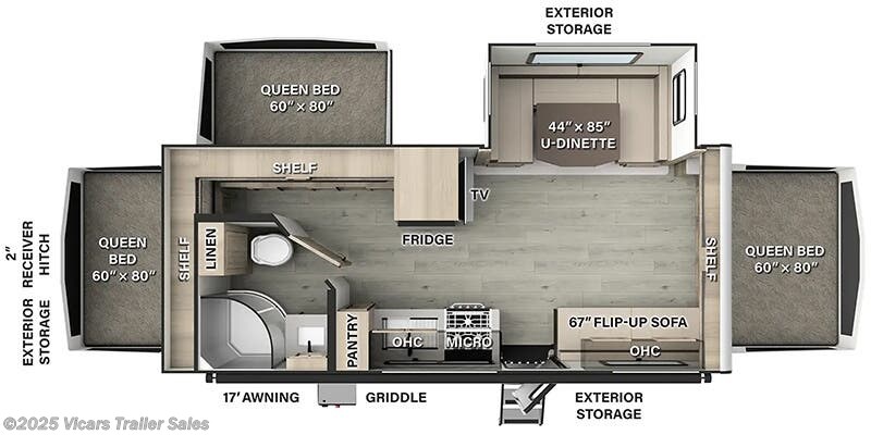 2025 Forest River Rockwood Roo 233S Floorplan