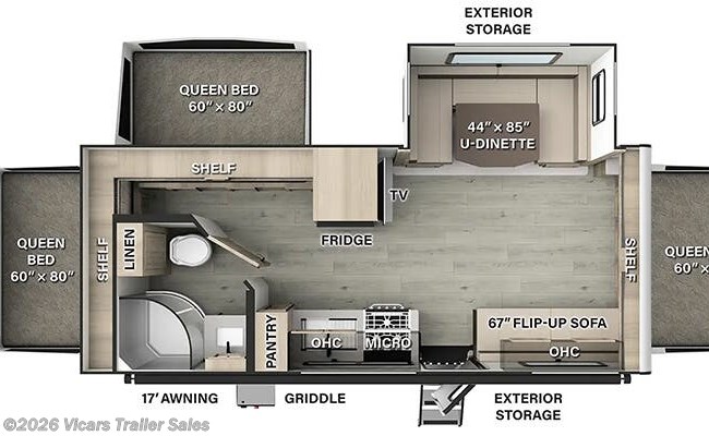 2026 Forest River Rockwood Roo 233S Floorplan