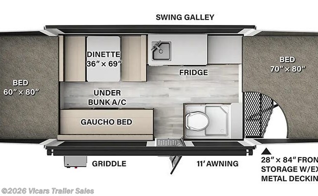 2025 Forest River Rockwood Freedom 2280FT Floorplan