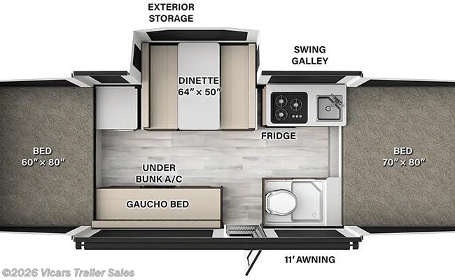 2025 Forest River Rockwood Freedom 2318FT Floorplan