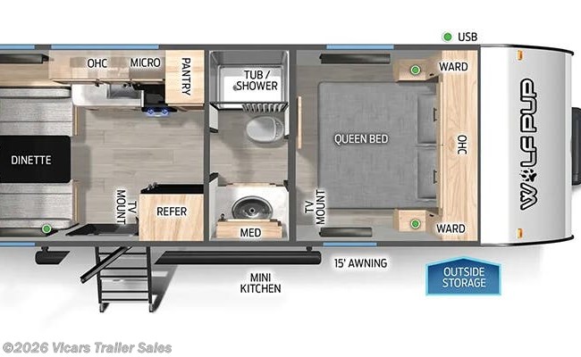 2025 Forest River Cherokee Wolf Pup 16CM Floorplan