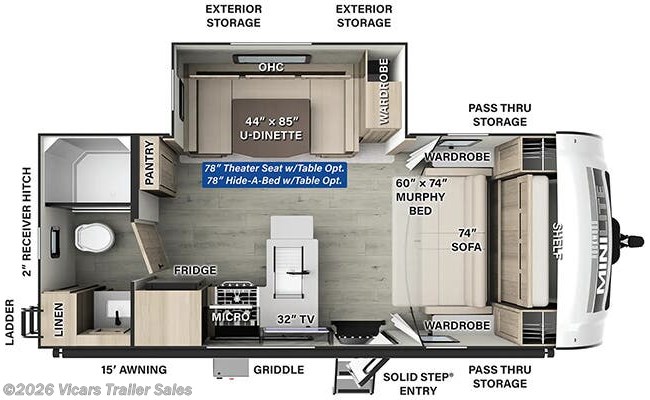 2025 Forest River Rockwood Mini Lite 2214S Floorplan