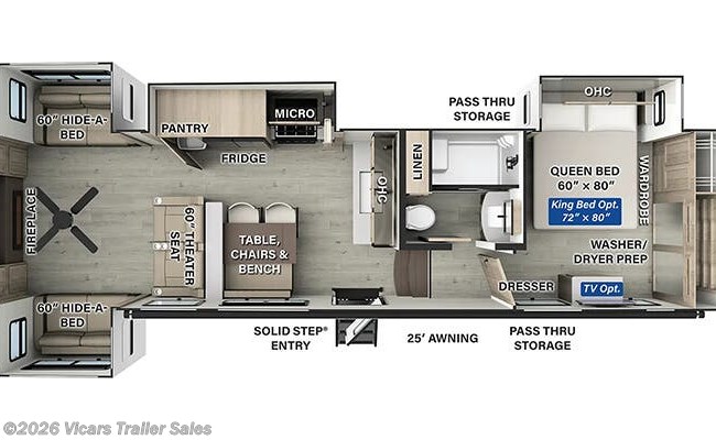 2025 Forest River Rockwood Signature R375RL Floorplan