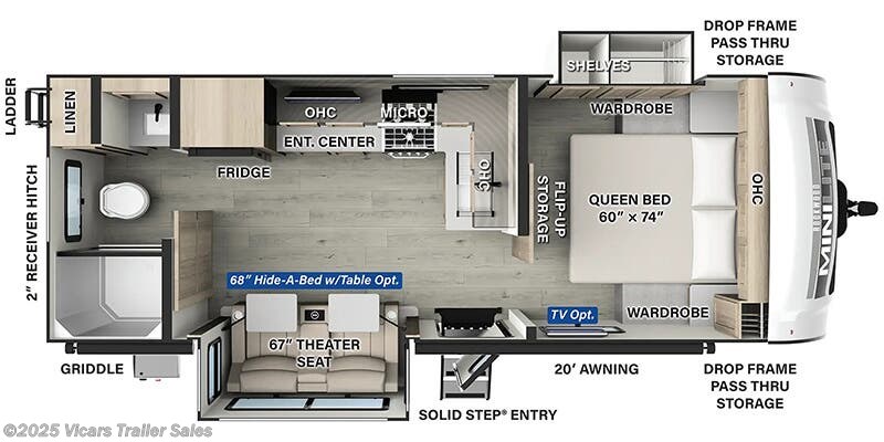 2025 Forest River Rockwood Mini Lite 2518S - New Travel Trailer for sale by Vicars Trailer Sales in Taylor, Michigan