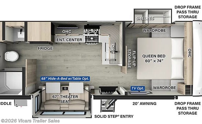 2025 Forest River Rockwood Mini Lite 2518S Floorplan