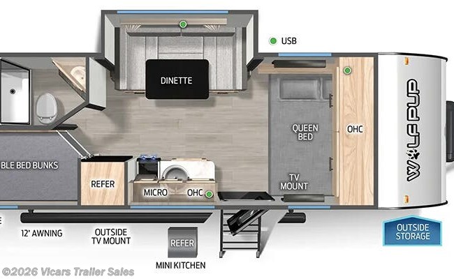2026 Forest River Cherokee Wolf Pup 17JW Floorplan