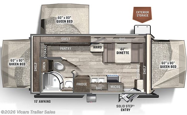 2022 Forest River Rockwood Roo 183 Floorplan