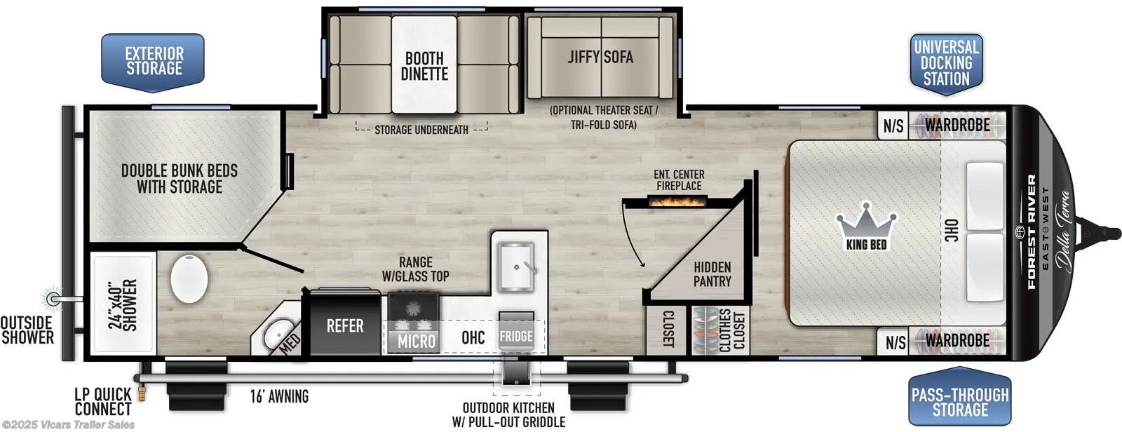 2026 East to West Della Terra 275BH Floorplan