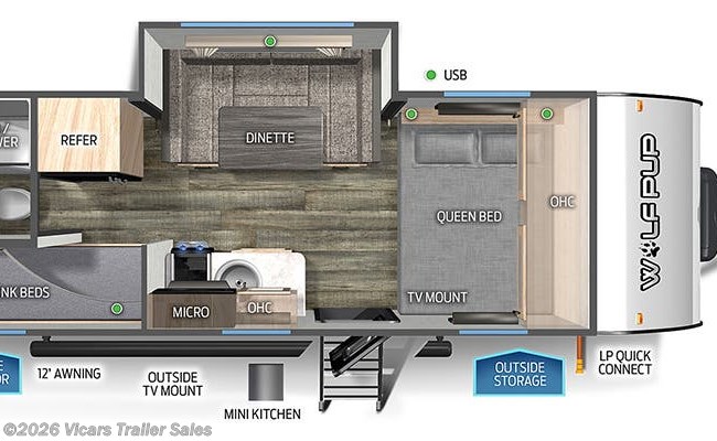 2023 Forest River Cherokee Wolf Pup 17JG Floorplan