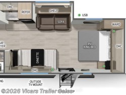 Stock Image for 2026 Forest River 22CE (options and colors may vary) 2026 Forest River Cherokee Grey Wolf 22CE - New Travel Trailer for sale by Vicars Trailer Sales in Taylor, Michigan