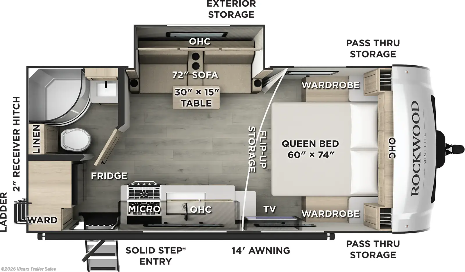 Floorplan of 2026 Forest River Rockwood Mini Lite 2109S