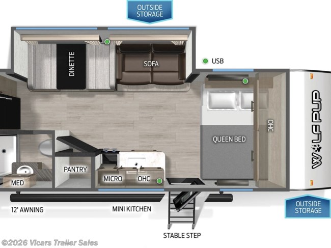 2026 Forest River Cherokee Wolf Pup 18PB Floorplan