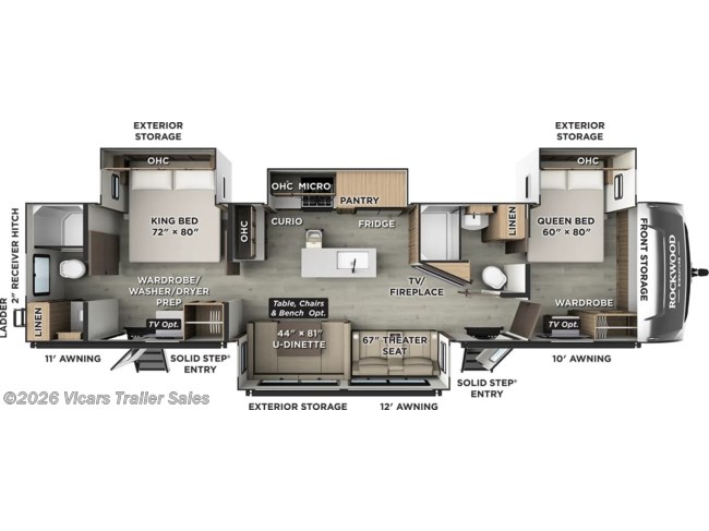 2026 Forest River Rockwood Signature 8421DB Floorplan
