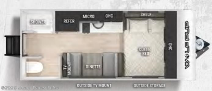 Floorplan of 2022 Forest River Cherokee Wolf Pup 14CC