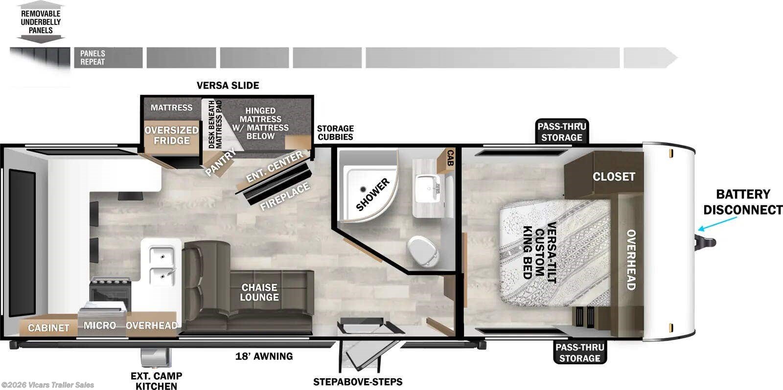 Floorplan of 2025 Forest River Wildwood X-Lite 24VIEW